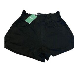 Halara Black Paperbag Waist Shorts Athletic Casual Lounge Size S NWT